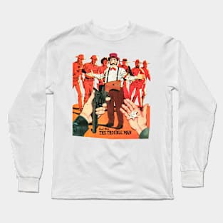 Don't Miss The Trouble Man Cowboy Western Retro Comic Long Sleeve T-Shirt